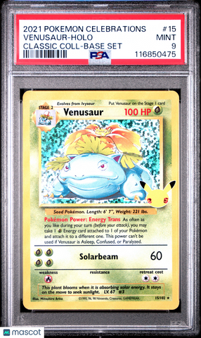 2021 Pokemon Celebrations Classic Collection Venusaur #15  PSA 9