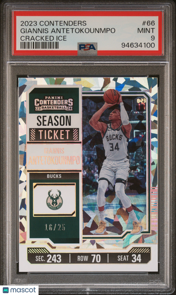 Giannis Antetokounmpo - 2023 Panini Contenders Cracked Ice PSA 9 16/25