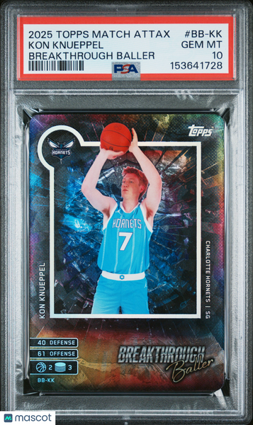 Kon Knueppel - 2025 Topps Match Attax Breakthrough Baller PSA 10