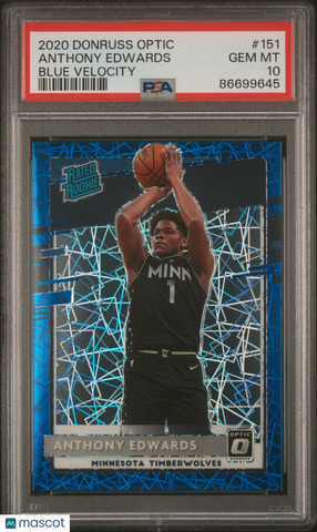 Anthony Edwards - 2020 Panini Donruss Optic Blue Velocity PSA 10