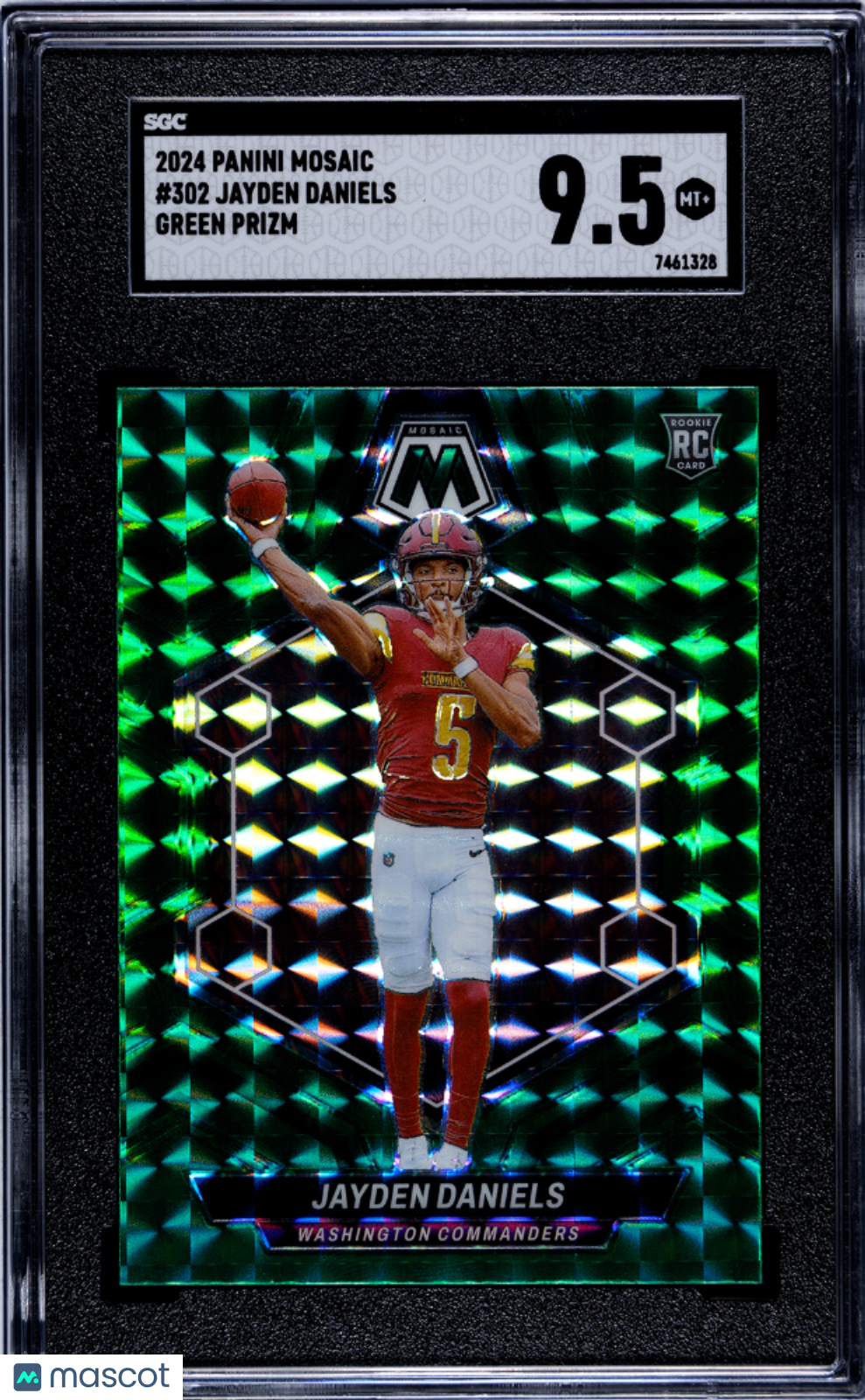 Jayden Daniels - 2024 Panini Mosaic Green Prizm SGC 9.5