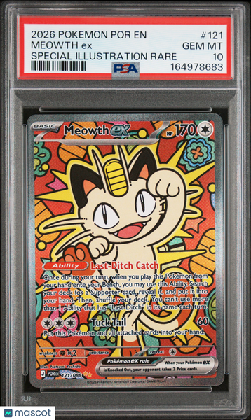 2026 Pokemon Perfect Order Meowth EX Special Illustration Rare PSA 10 #121