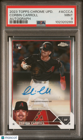 Corbin Carroll - 2023 Topps Chrome Update Autograph PSA 9 Rookie