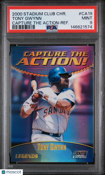 Tony Gwynn - 2000 Stadium Club Chrome Capture The Action Refractor PSA 9