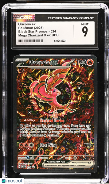 2025 Pokemon Black Star Promos Oricorio ex Mega Charizard X ex UPC CGC 9 #024