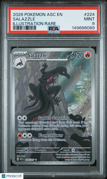 2026 Pokemon Asc EN-Ascended Heroes Salazzle Illustration Rare PSA 9 #224
