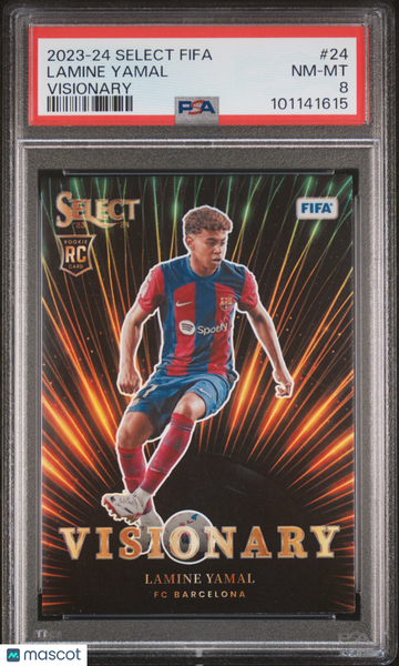 Lamine Yamal - 2023-24 Panini Select FIFA Visionary PSA 8