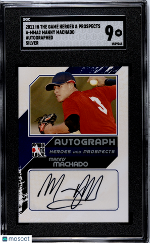 Manny Machado 2011 In The Game Heroes Prospects Autograph Silver SGC 9 Silver