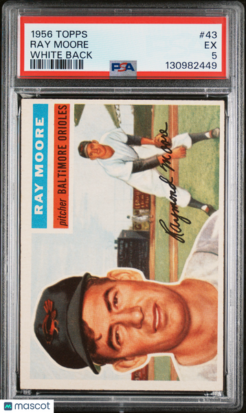Ray Moore - 1956 Topps White Back PSA 5