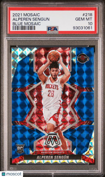 Alperen Sengun - 2021 Panini Mosaic Blue PSA 10 Rookie /99