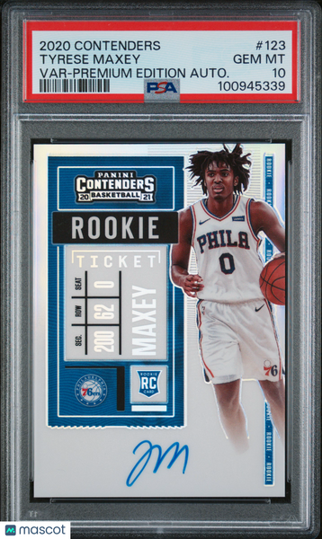 Tyrese Maxey - 2020 Panini Contenders Var Premium Edition Autograph PSA 10