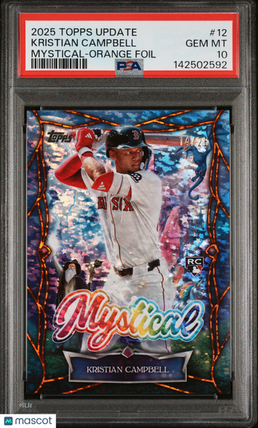 Kristian Campbell - 2025 Topps Update Mystical Orange Foil Rookie PSA 10 14/25
