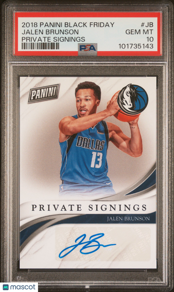 Jalen Brunson - 2018 Panini Black Friday Private Signings PSA 10