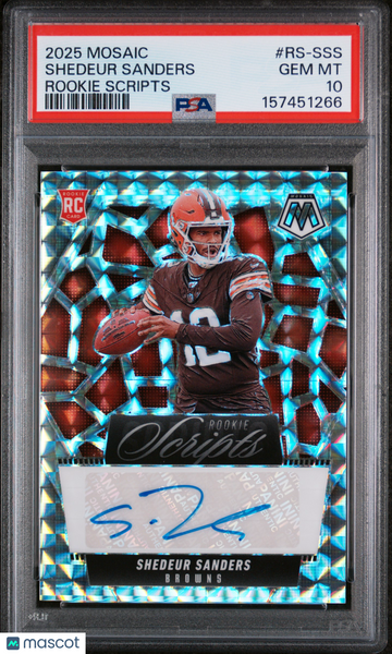Shedeur Sanders - 2025 Panini Mosaic Rookie Scripts PSA 10