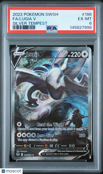 2022 Pokemon Sword & Shield Silver Tempest Lugia V Fa Silver Tempest PSA 6 #186