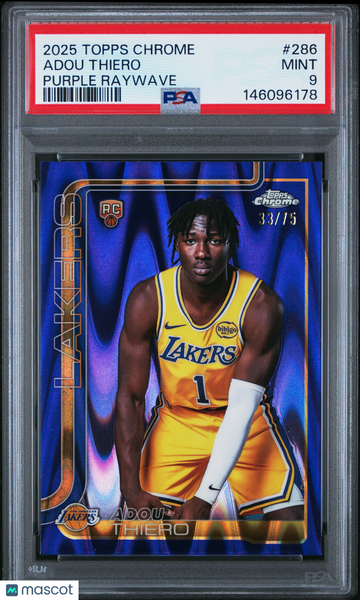 Adou Thiero - 2025 Topps Chrome Purple Raywave PSA 9 33/75