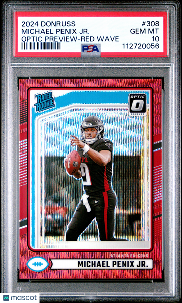 Michael Penix JR. - 2024 Panini Donruss Optic Preview Red Wave PSA 10
