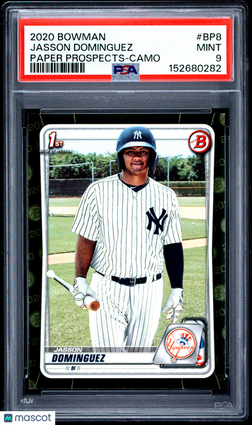 Jasson Dominguez - 2020 Bowman Paper Prospects Camo PSA 9