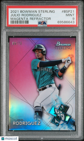 Julio Rodriguez - 2021 Bowman Sterling Magenta Refractor PSA 9 /75 69/75