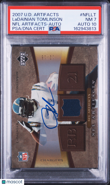 Ladainian Tomlinson - 2007 Upper Deck Artifacts NFL Artifacts Auto PSA 7 12 /15