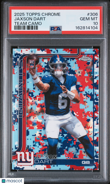 Jaxson Dart - 2025 Topps Chrome Team Camo PSA 10 Rookie