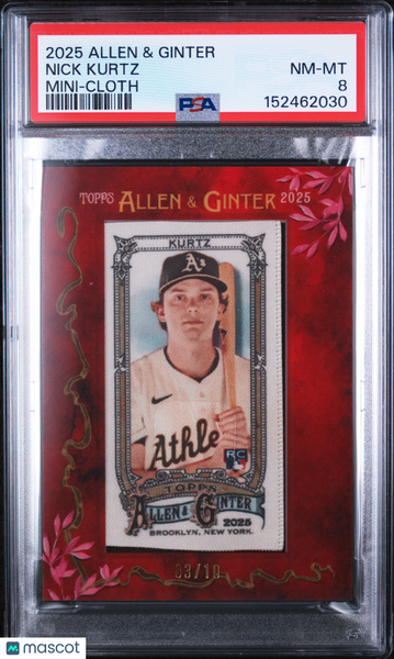 Nick Kurtz - 2025 Topps Allen & Ginter Mini Cloth PSA 8 3/10 03/10
