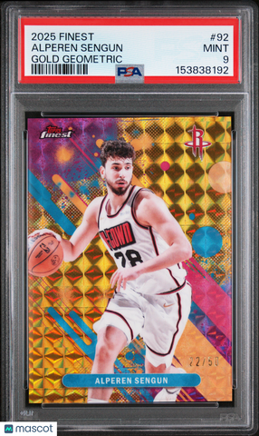 Alperen Sengun - 2025 Topps Finest Gold Geometric PSA 9 22/50