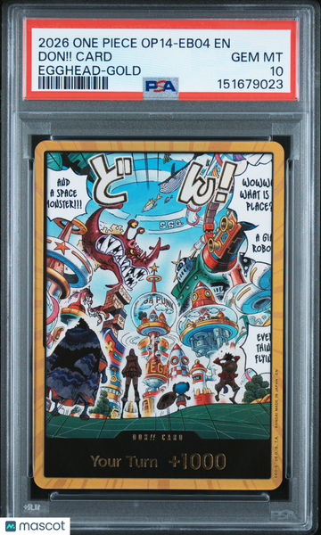 2026 One Piece Op14-Eb04-The Azure Sea's Seven Don!! Card Egghead-Gold PSA 10