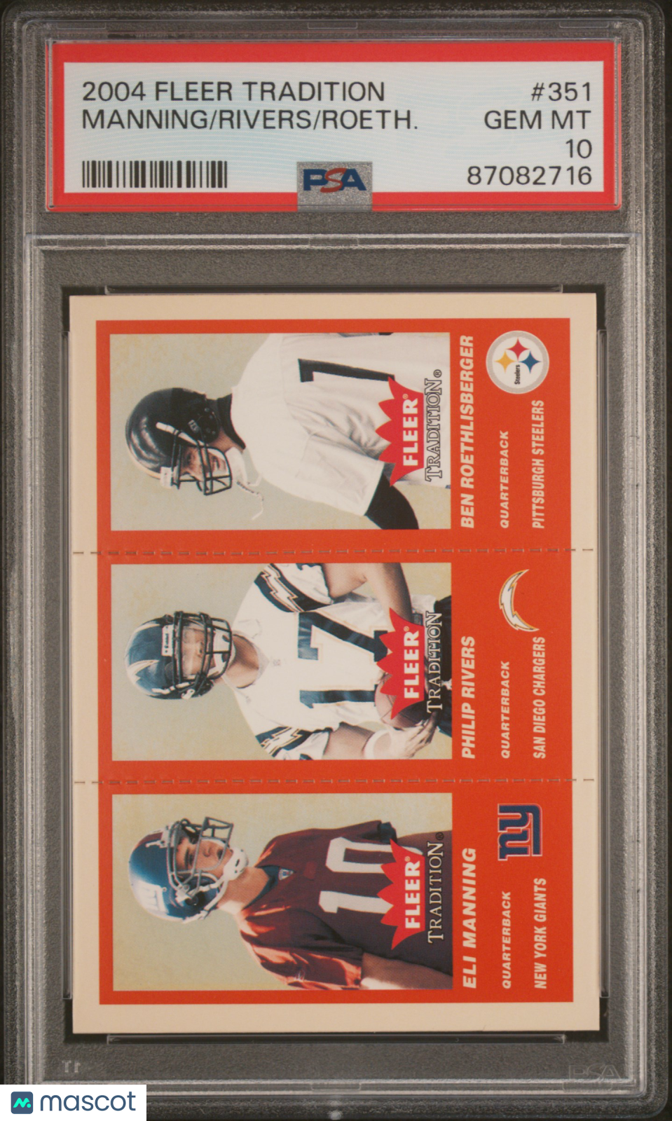 Roeth. Rivers Manning - 2004 Fleer Tradition PSA 10