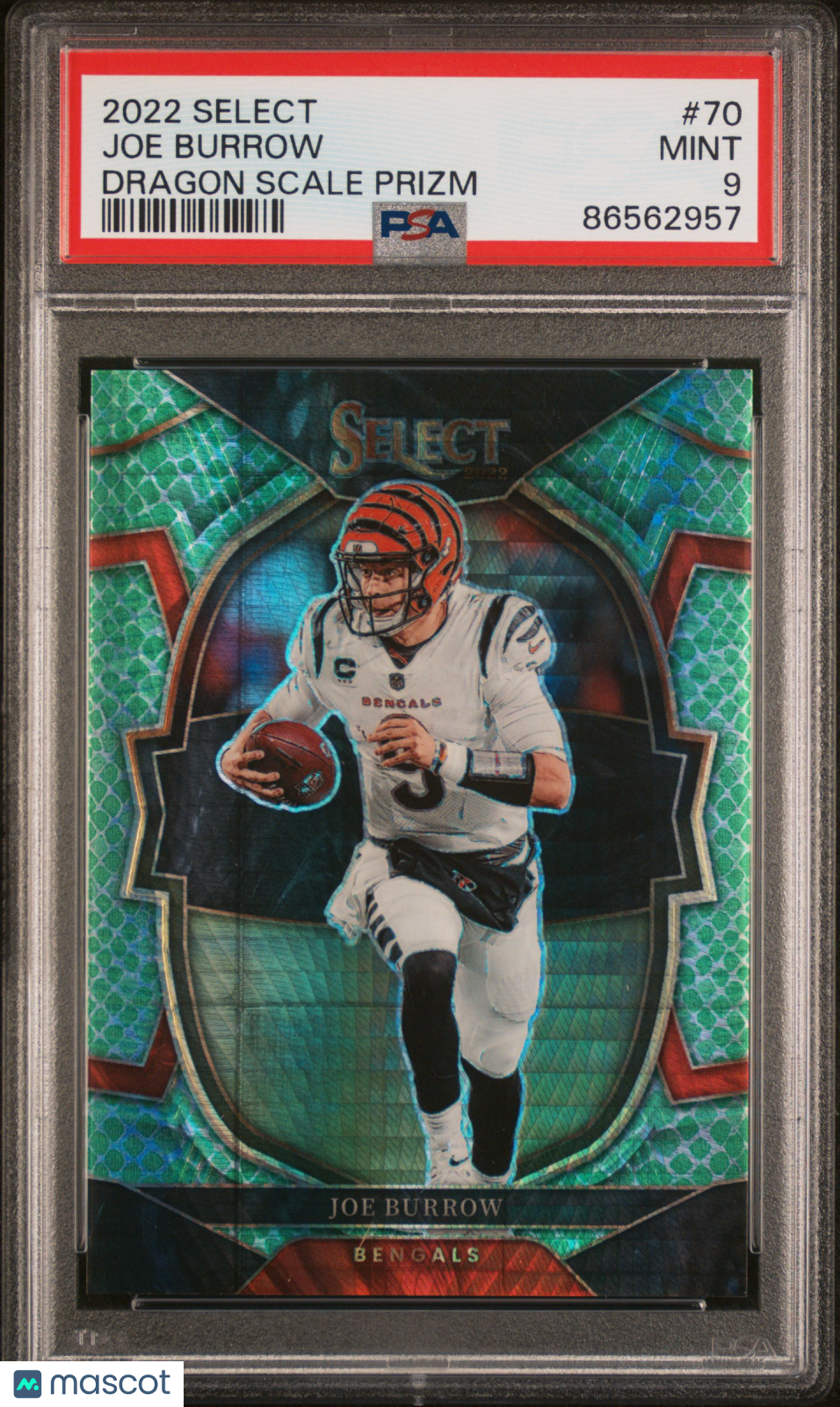 Joe Burrow - 2022 Panini Select Dragon Scale Prizm PSA 9