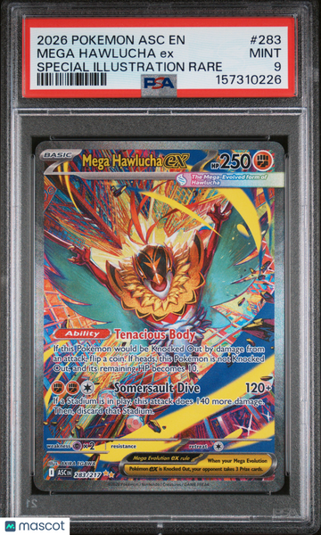 2026 Pokemon Asc EN- Mega Hawlucha EX Special Illustration Rare PSA 9 #283
