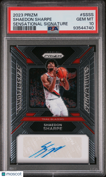 Shaedon Sharpe - 2023 Panini Prizm Sensational Signatures PSA 10