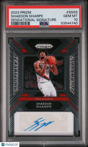 Shaedon Sharpe - 2023 Panini Prizm Sensational Signatures PSA 10