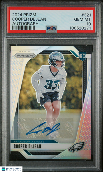 Cooper Dejean - 2024 Panini Prizm Autograph PSA 10