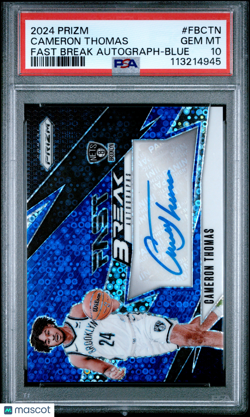 Cameron Thomas - 2024 Panini Prizm Fast Break Autographs Blue PSA 10 /49
