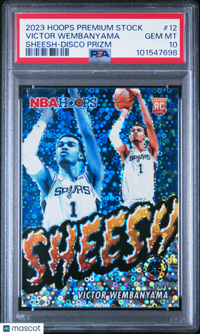 Victor Wembanyama - 2023 Panini Hoops Premium Stock Sheesh Disco Prizm PSA 10
