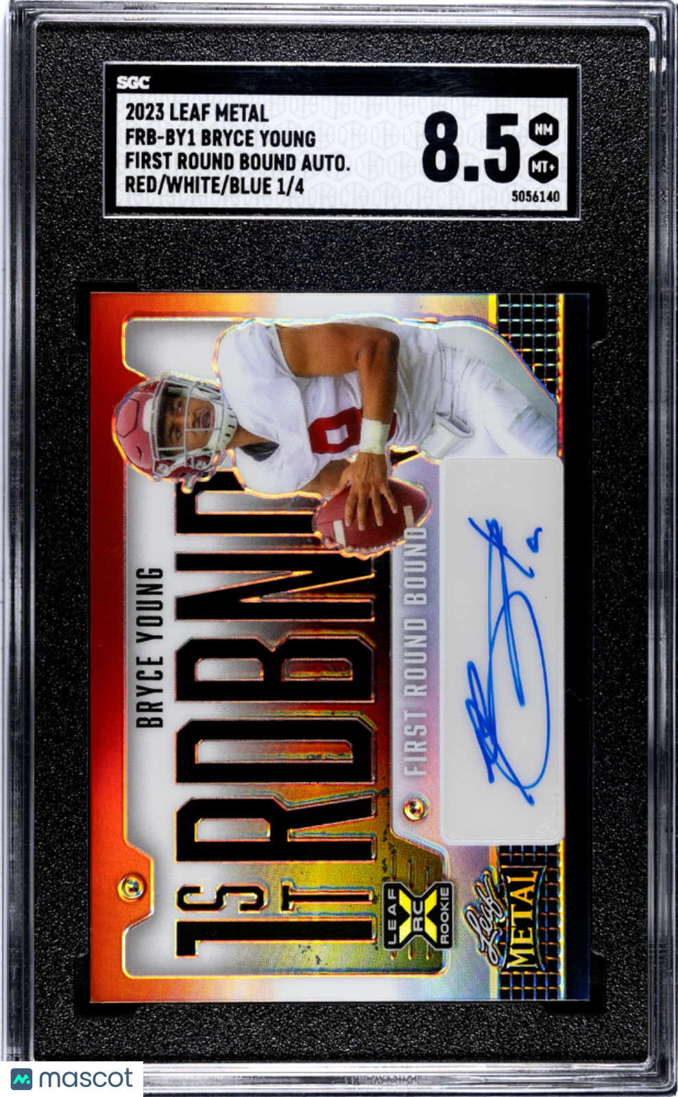 Bryce Young 2023 Leaf Metal First Round Bound Auto Red White Blue SGC 8.5 1/4