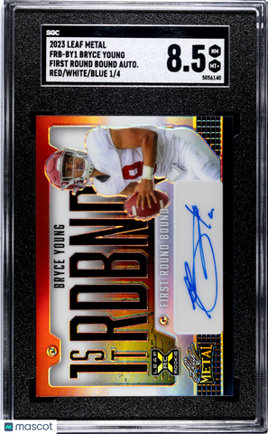 Bryce Young 2023 Leaf Metal First Round Bound Auto Red White Blue SGC 8.5 1/4