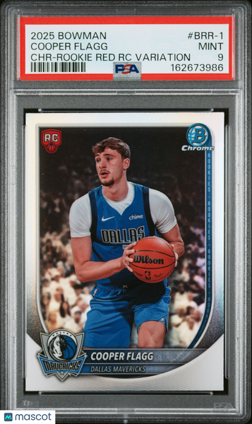 Cooper Flagg - 2025 Bowman CHR Rookie Red RC Variation PSA 9