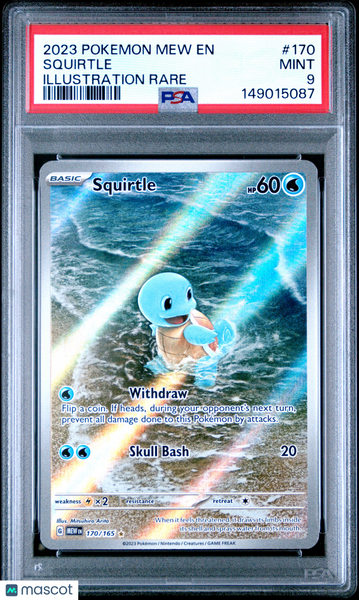 2023 Pokemon Mew EN-151 Squirtle Illustration Rare PSA 9 #170