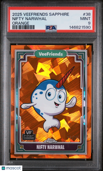 2025 Topps Chrome Veefriends Sapphire Edition Nifty Narwhal #38 PSA 9