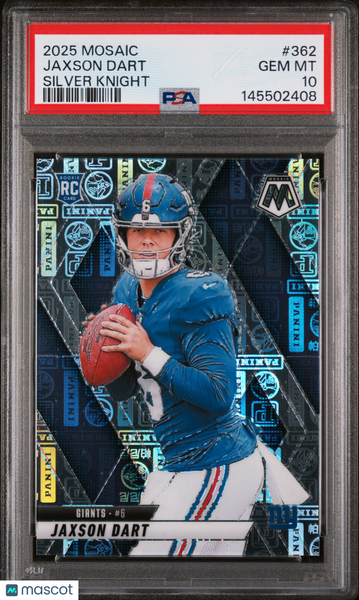Jaxson Dart - 2025 Panini Mosaic Silver Knight PSA 10 Rookie