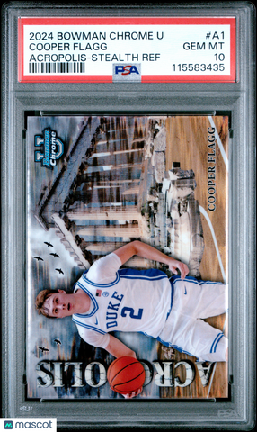 Cooper Flagg - 2024 Bowman Chrome University Acropolis Stealth Ref PSA 10