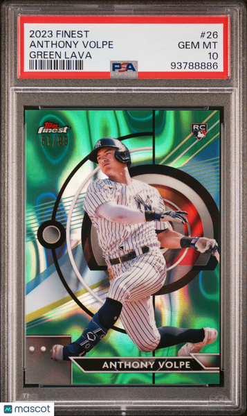 Anthony Volpe - 2023 Topps Finest Green Lava PSA 10 Rookie /99 51/99