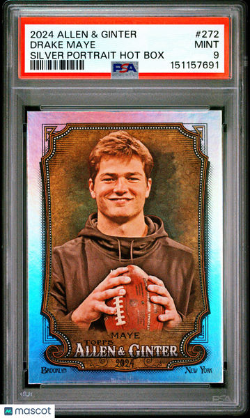 Drake Maye - 2024 Topps Allen & Ginter Silver Portrait Hot Box PSA 9