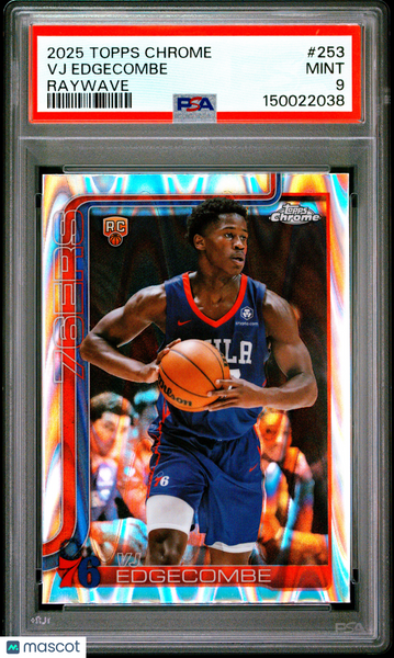 VJ Edgecombe - 2025 Topps Chrome Raywave PSA 9
