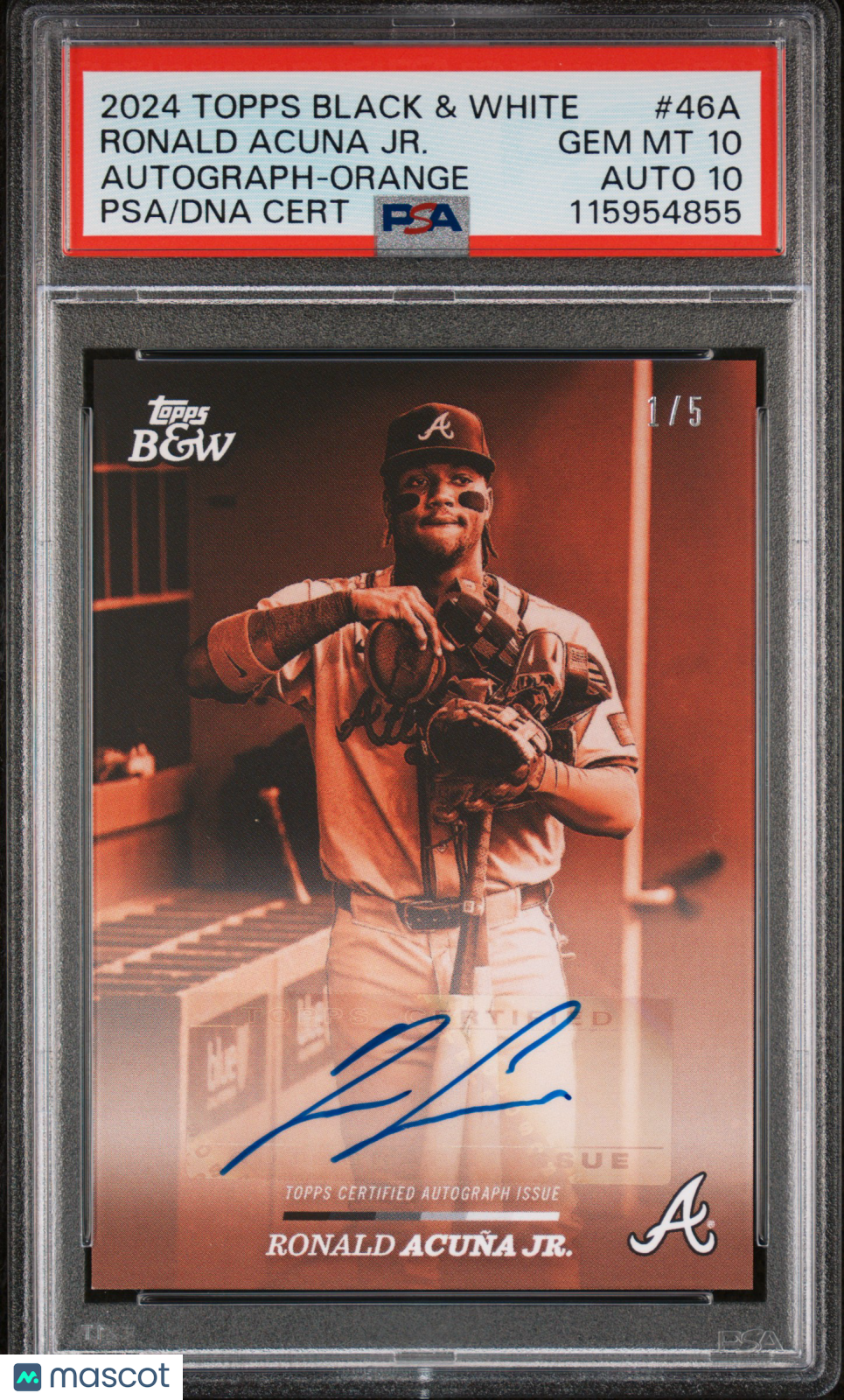 Ronald Acuna JR. - 2024 Topps Black And White Autograph Orange PSA 10 1/5