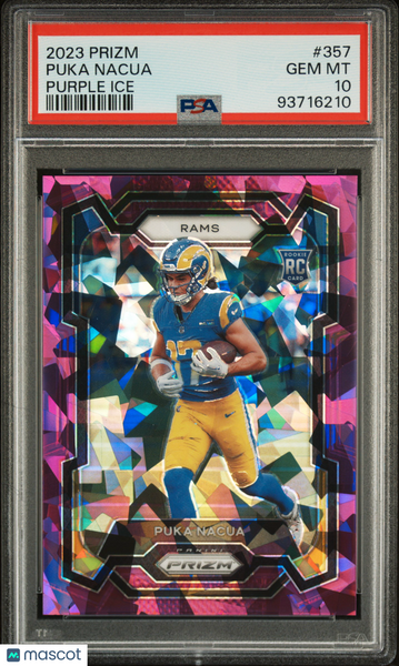 Puka Nacua - 2023 Panini Prizm Purple Ice PSA 10