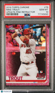 Mike Trout - 2019 Topps Chrome Update Pink Refractor PSA 10