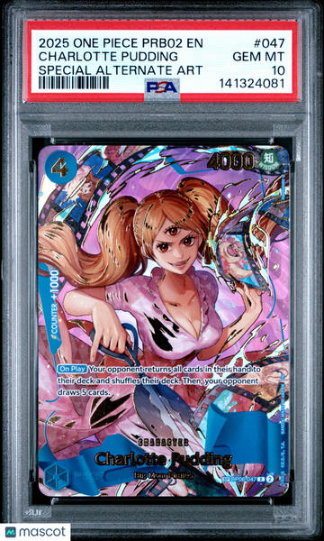2025 One Piece Prb02 Charlotte Pudding Special Alternate Art PSA 10 #047